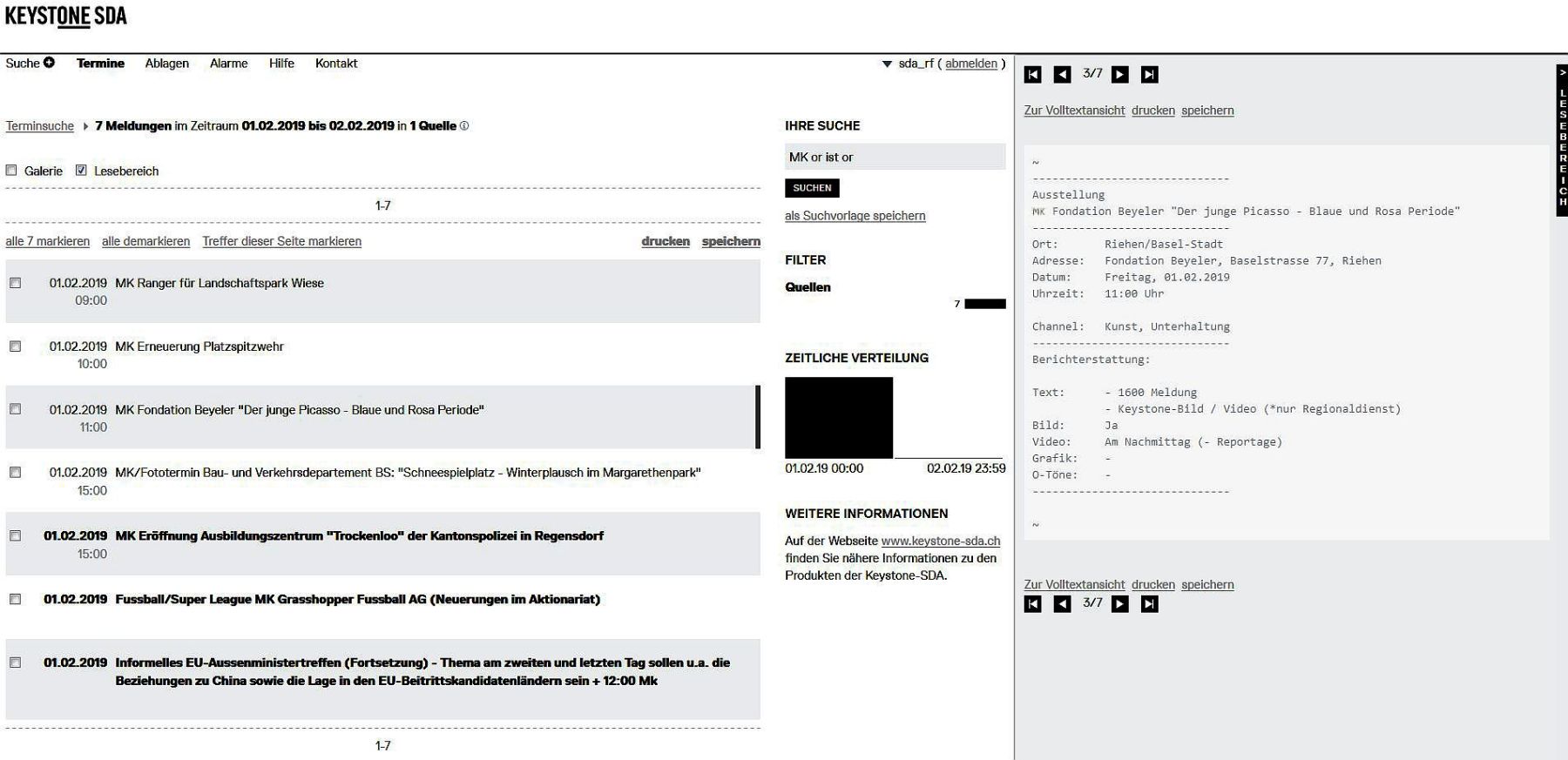 Screenshot: direct.keystone-sda.ch