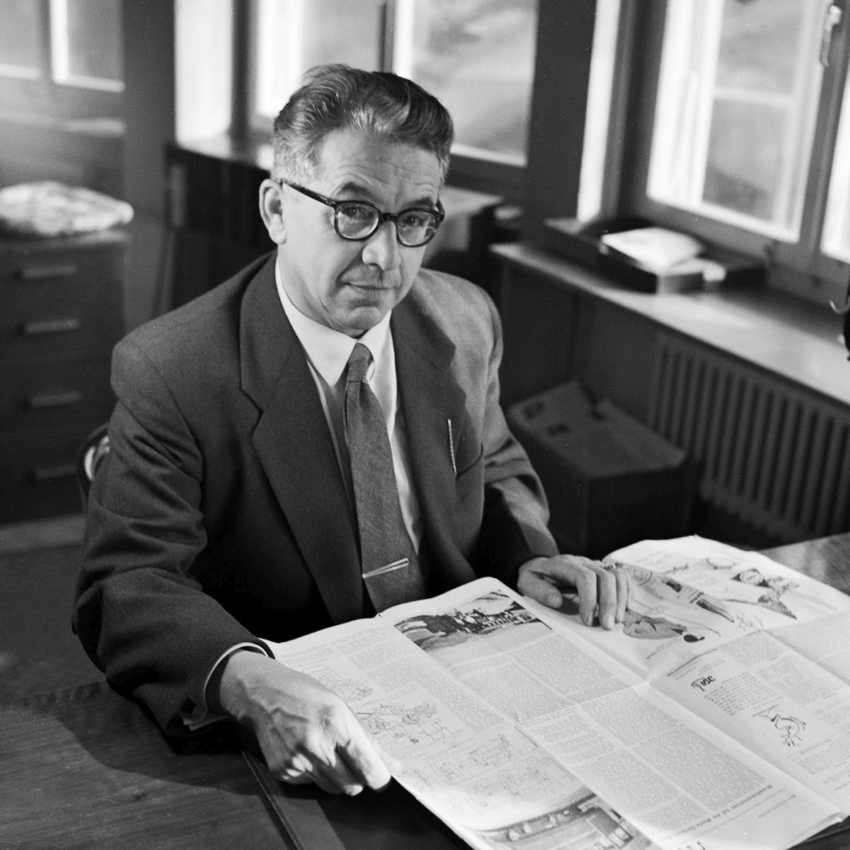 Arnold Wehrle, fondateur de Sportinformation, photographié vers 1950. Photo : KEYSTONE/ Photopress-Archives Arnold Wehrle, fondateur de Sportinformation, photographié vers 1950. Photo : KEYSTONE/ Photopress-Archives